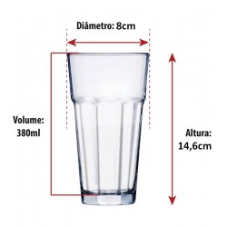 Jogo De Jarra 1,2l Com 6 Copos 380ml Em Vidro Maxim